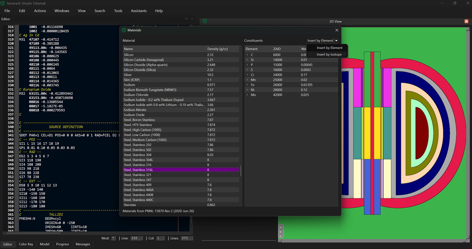 MCNP input creation
