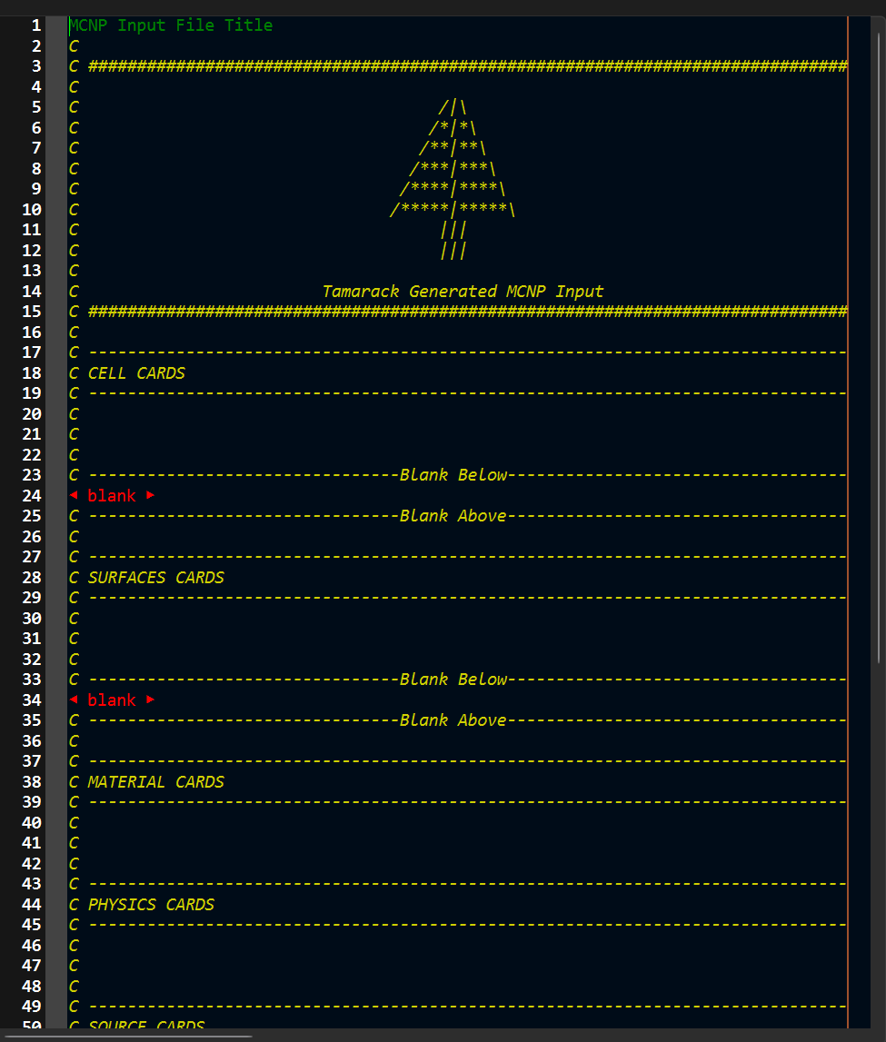 MCNP input creation