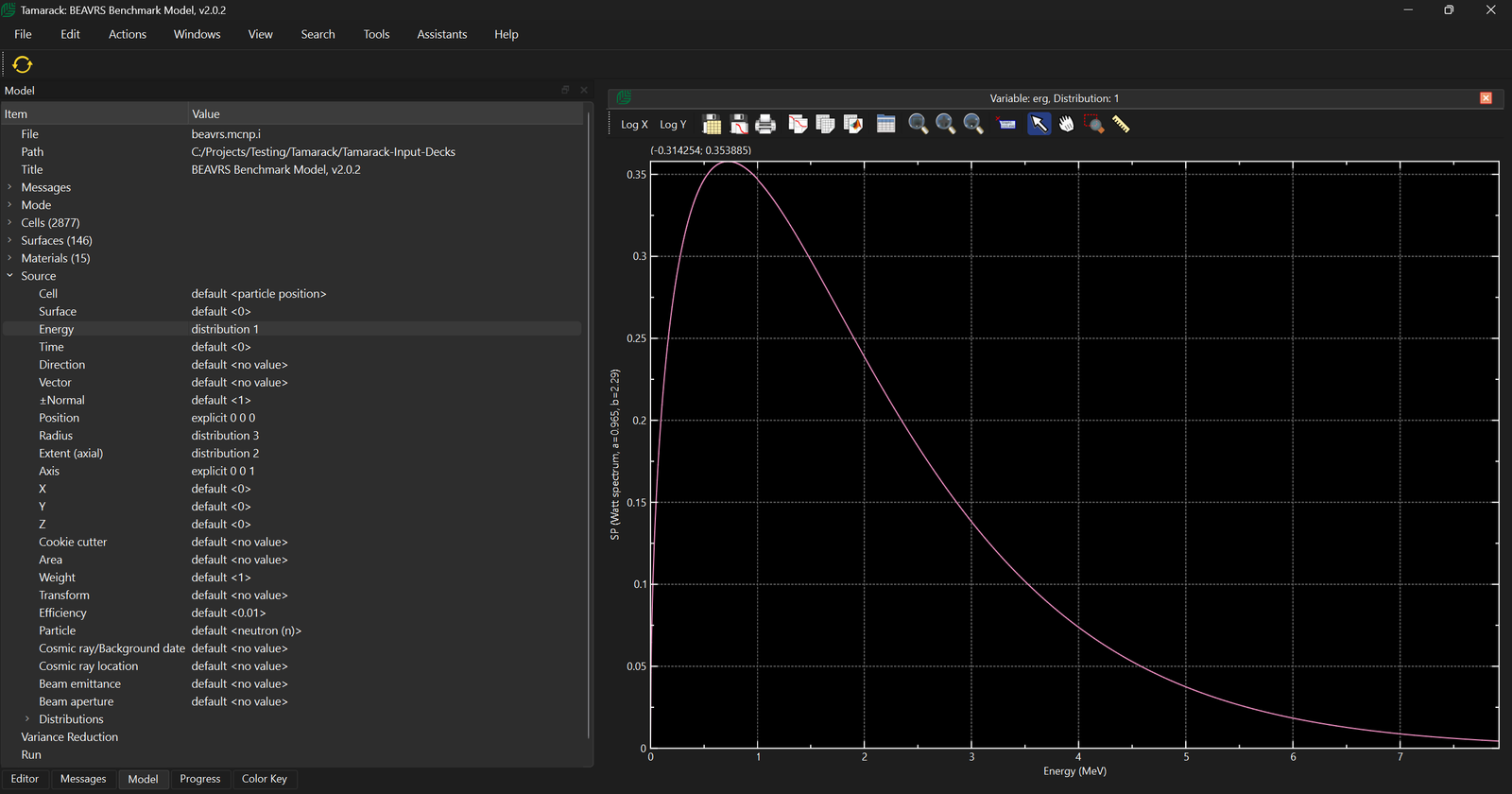 MCNP spectrum plotting